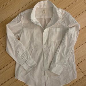 2 White Cotton Button Down Shirts Crewcuts size big kid 10
